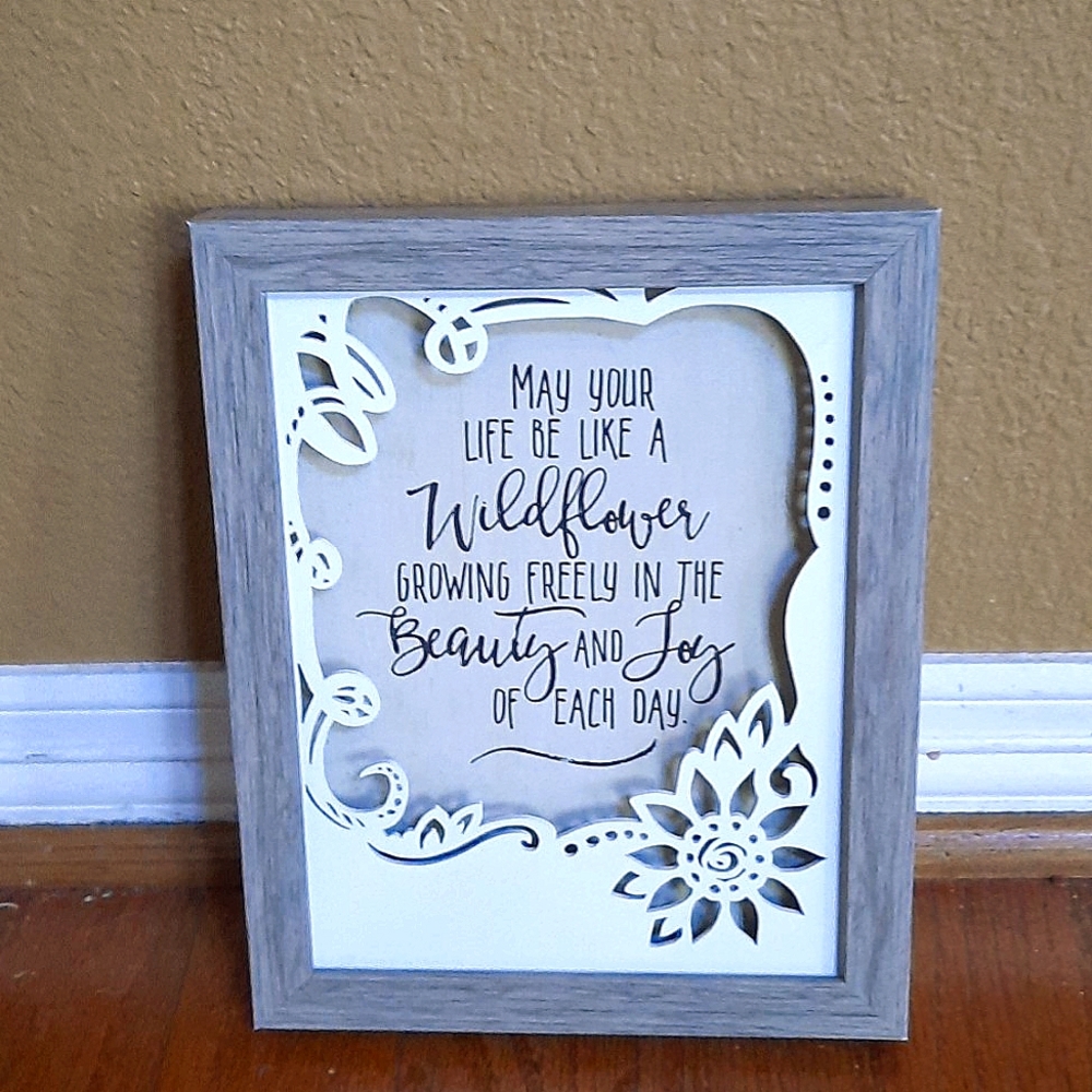 Sweet "Wildflower" wooden sign hanging